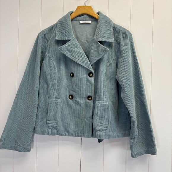 Bryn Walker Womens Boho Hipster Waffle Corduroy Cropped Jacket Size M Preppy - Picture 1 of 7